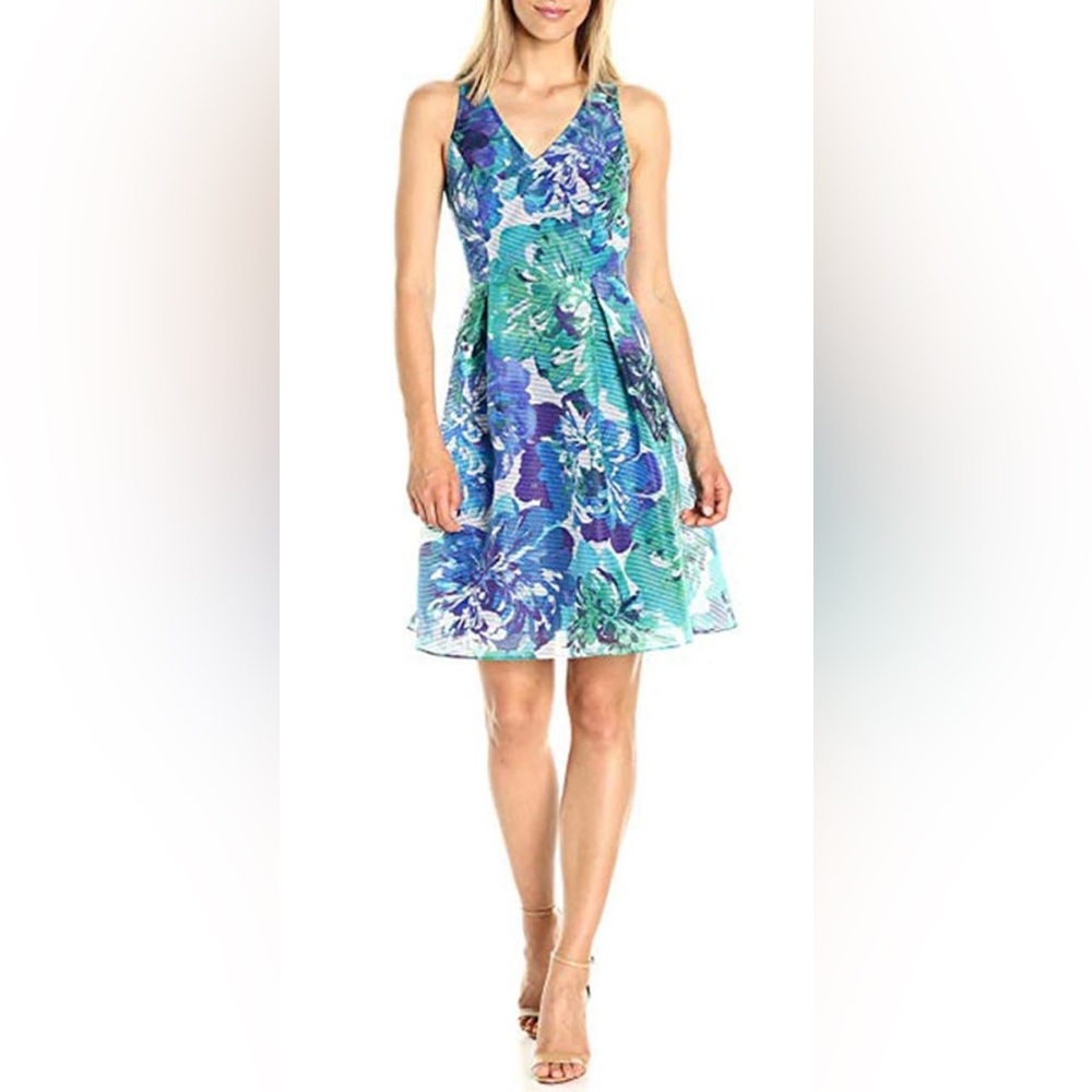 Adrianna Papell Women's Dahlia Bloom Sheath Dress size 8